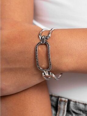 Paparazzi Bracelet - Civic Chic Silver Bracelet